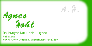 agnes hohl business card